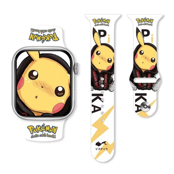 Pokemon Pikachu Apple Watch Band 38/ 40/ 41/ 42  mm Series SE 9 7 6 5 4 3 Strap - Picture 1 of 4